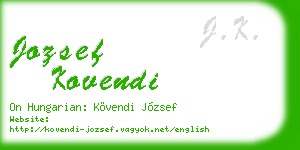jozsef kovendi business card